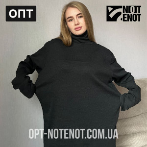 Женский Темно-серый гольф Антрацит с горловиной со стойкой и отворотом базовый оптом